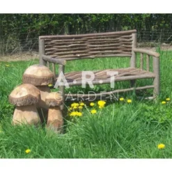 Banc De Jardin En Bois De Noisetier Tressé
